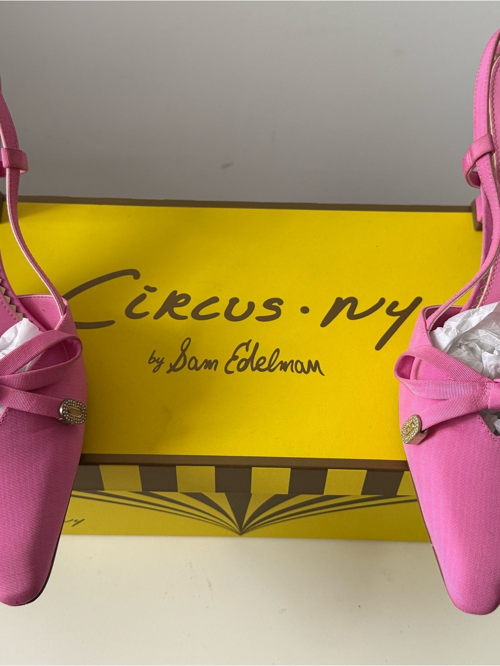 Circus by Sam Edelman Hot Pink Slingback Flats with Bow Accent